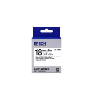 Epson LK-5WBN Black on White Labelling Tape 18mm x 9m
