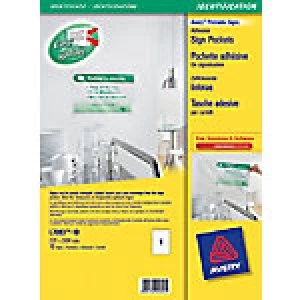 AVERY Sign Pockets L7083 White 221 x 304mm 10 labels per pack