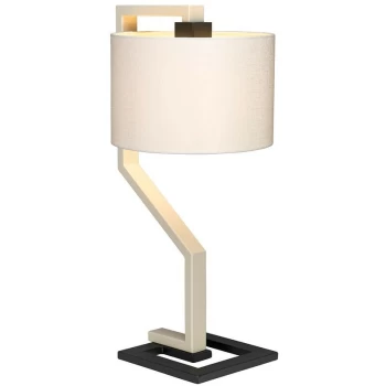 Axios - Table Lamp with Cylindrical Ivory Shade - Elstead