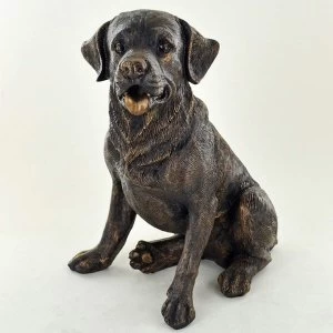 Labrador Sitting Cold Cast Bronze Sculpture 19cm