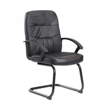 Dams Black-Frame Leather-Faced Cantilever Chair
