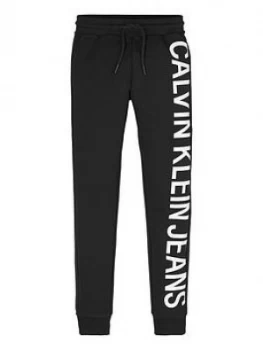 Calvin Klein Jeans Boys Stretch Logo Slim Jogger - Black, Size 8 Years
