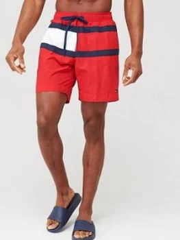 Tommy Hilfiger Longer Length Swimshort - Red, Size 2XL, Men