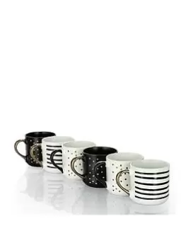 Waterside Stripe & Spots Set Of 6 Mugs