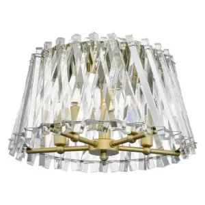 Zumaline Mirabell Crystal Ceiling Light, Gold, 5x E14
