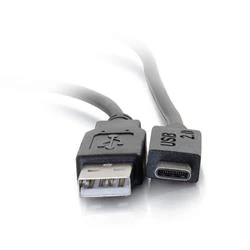 C2G 2m USB 2.0 USB C to USB A Cable M/M Black