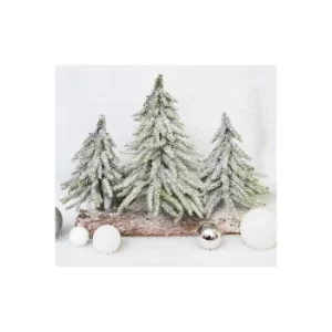 Decorative Snow Topped Mini Christmas Tree Display