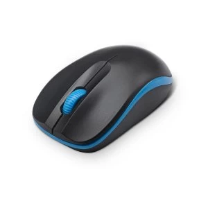 Dynamode - Compoint Wireless Ambidextrous 3-Button 1600DPI Optical Mouse with Nano USB Adapter (Black/Blue)