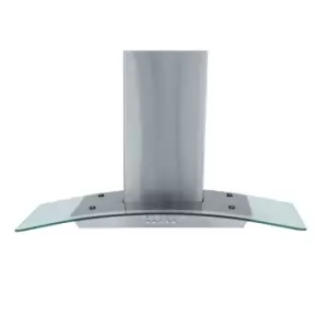 Montpellier MHG700X 70cm Curved Glass Chimney Cooker Hood - Stainless Steel