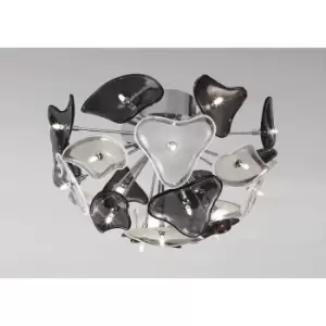 Ceiling lamp Otto 21 G4 bulb, polished chrome/frosted glass/black glass