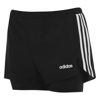 adidas 2-in-1 Shorts Womens - Black/White