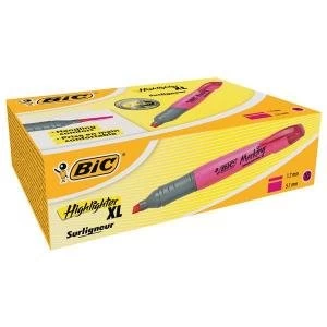 Bic Marking Highlighter XL Pen shaped Highlighter Pen Pink Pack of 10