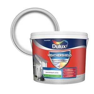 Dulux Weathershield All Weather Protection Pure Brilliant White Smooth Masonry Paint 10L