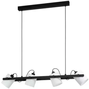 Hornwood 4 Lamp Straight Bar Pendant Ceiling Light Black - Eglo