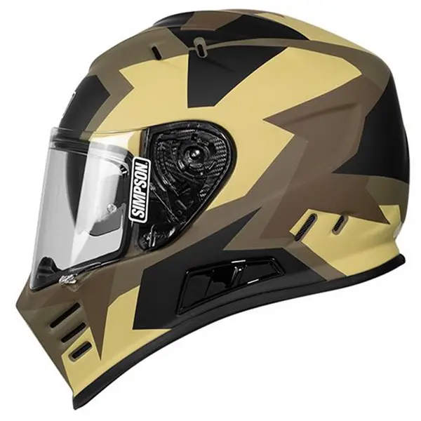 Simpson Helmet Venom Comanche Green Brown Full Face Helmet Size L