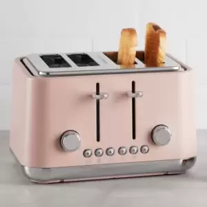 Dunelm Contemporary 4 Slice Matt Blush Pink Toaster