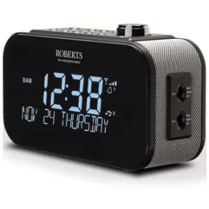 Roberts ORTUS3 BK DAB DAB FM Alarm Clock Radio in Black USB Socket