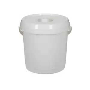 Whitefurze Bucket with Lid, 14L, White