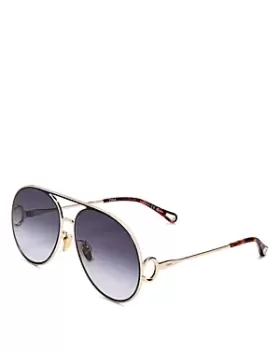 Chloe Aviator Sunglasses, 61mm