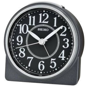 Seiko Round Beep Alarm Clock with Snooze - Black