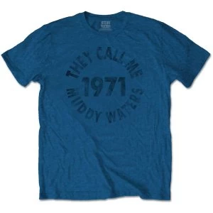 Muddy Waters - They Call Me? Mens Small T-Shirt - Denim Blue
