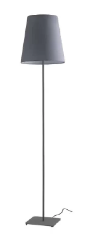 ELVIS Floor Lamp with Tapered Shade Grey, Fabric Lampshade 34x155cm