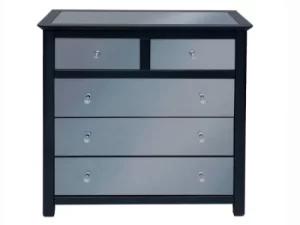 Core Ayr Carbon Grey 23 Drawer Mirrored Chest of Drawers Flat Packed