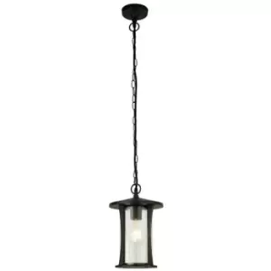 03-searchlight - Pagoda 1-light outdoor pendant light - Black with clear glass