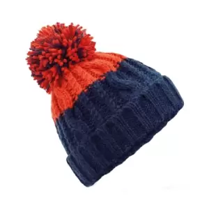 Beechfield Apres Beanie (One Size) (Oxford Navy/Fire Red)