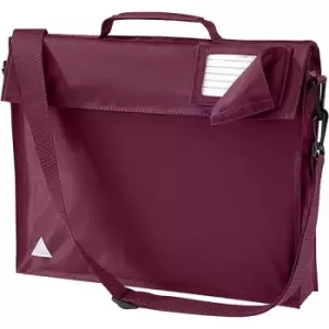 Quadra Junior Book Bag With Strap (Pack of 2) (One Size) (Burgundy) - Burgundy