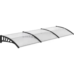 Front Door Canopy, Outdoor Awning, 300 x 100cm Rain Shelter for Window, Porch and Front/Back Door, Clear - Outsunny