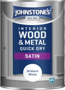 Johnstone's Quick Dry Satin Paint 1.25L - Brilliant White