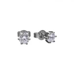Diamonfire Silver White Zirconia Solitaire Earrings E5630