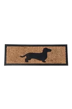 Black Dog Silhouette Non-Slip Coir Doormat