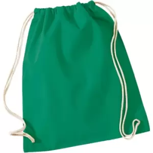Westford Mill - Cotton Gymsac Bag - 12 Litres (Pack of 2) (One Size) (Kelly Green)