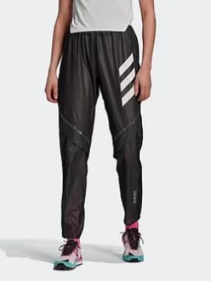 adidas Terrex Agravic Trail Running 2.5-layer Rain Tracksuit Bottoms, Black, Size 12, Women