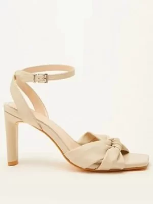 Quiz Faux Leather Heeled Sandals, Light Nude, Size 3, Women