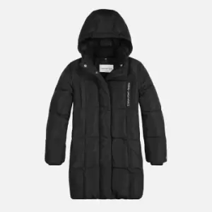 Calvin Klein Girls Long Quilted Shell Puffer Coat - 8 Years