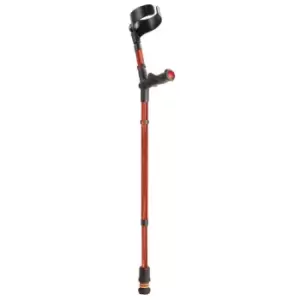 Closed Cuff Comfort Grip Double Adjustable Crutch - Red (Single Left)