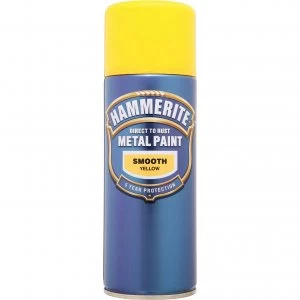 Hammerite Smooth Finish Aerosol Metal Paint Yellow 400ml