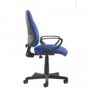 Bilbao fabric operators chair with lumbar support and fixed arms -