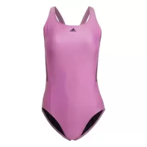 adidas Mid 3-Stripes Swimsuit Womens - Pulse Lilac / Legend Ink