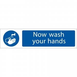 Draper Now Wash Your Hands Sign 200mm 50mm Standard