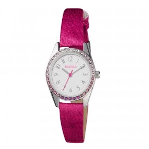 Tikkers Kids Pink Leather Strap Watch