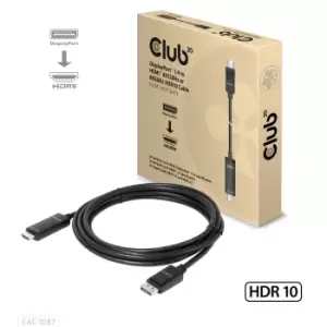 CLUB3D DisplayPort 1.4 to HDMI 4K120Hz or 8K60Hz HDR10 Cable M/M...