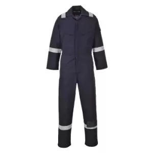 Biz Flame Mens Aberdeen Flame Resistant Antistatic Coverall Navy Blue 2XL 34"