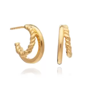 Rachel Jackson London Gold Plated Illusion Huggie Hoop Earrings