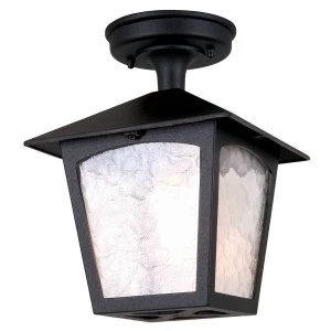 1 Light Outdoor Ceiling Lantern Black, E27