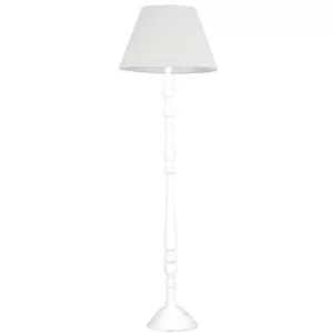 Fan Europe BOURLESQUE Floor Lamp with Tapered Shade Wood, Fabric Lampshade 45x155cm