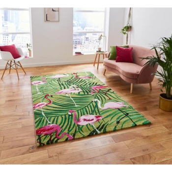 Havana Think 2349 Green Pink 120cm x 170cm Rectangle - Green and Pink